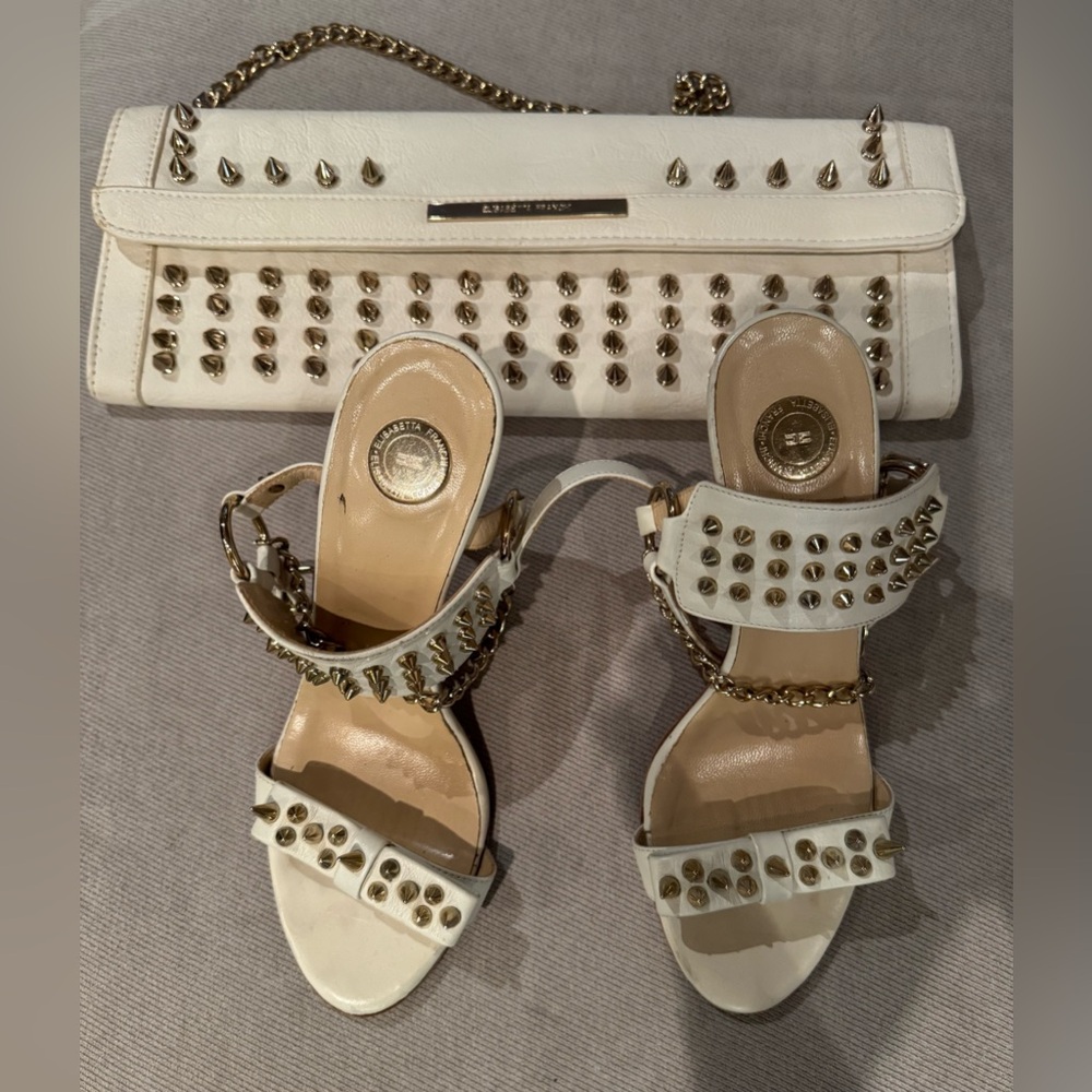 Elisabetta Franchi heels and purse with spikes